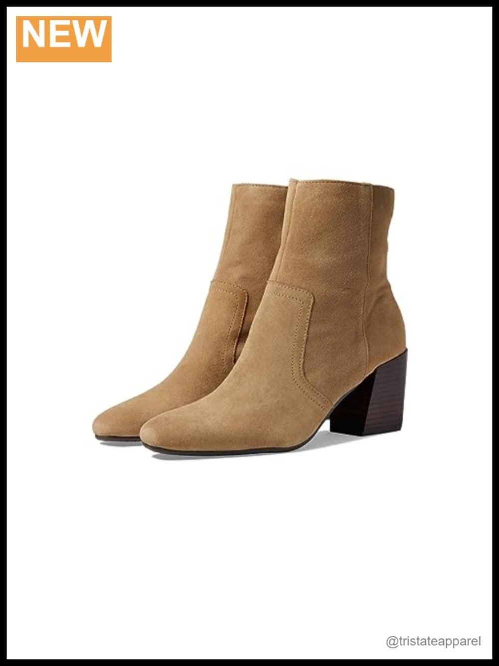 Waterproof Leather Ankle Booties 2.75" Heel Blondo Sadie Square Toe Zip